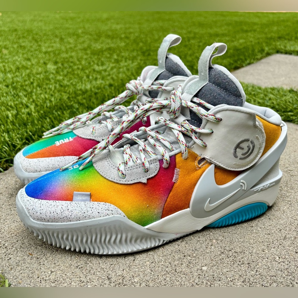 Nike rainbow “Be True” Air Deldon High-Top Sneakers. LGBTQ pride collection